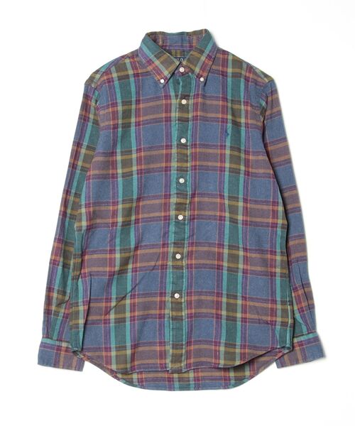 POLO RALPH LAUREN(ポロ ラルフ ローレン)の「クラシック フィット チェック ブラッシュド フランネル シャツ(シャツ/ブラウス・メンズ・ブルー・L/M/S/XL/XS)」の3枚目の写真