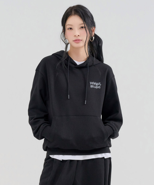 CHASECULT(チェイスカルト)の「ユニセックス グラフィティ フードTシャツ-FERU5116B03(パーカー・レディース・ブラック・100/105/110/95/90)」の4枚目の写真