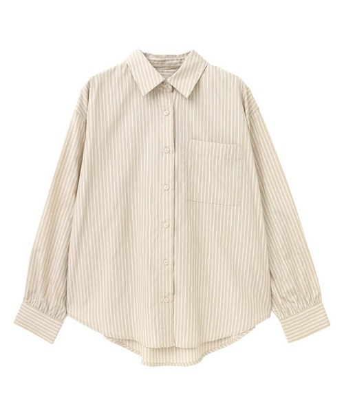 Pierrot(ピエロ)の「ストライプオーバーシャツ(シャツ/ブラウス・レディース・ベージュ/ブルー・M/L)」の12枚目の写真