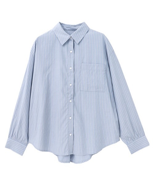 Pierrot(ピエロ)の「ストライプオーバーシャツ(シャツ/ブラウス・レディース・ベージュ/ブルー・M/L)」の21枚目の写真