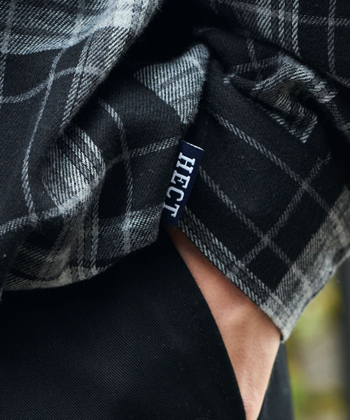 HECT(ヘクト)の「【HECT】Madras Check Box Fit Drawcord Shirt / マドラスチェック ボックスシルエット ドローコード ネルシャツ<保温>(シャツ/ブラウス・メンズ・ネイビー系/ブラウン系/ブラック系/ブルー系・L/M/S)」の11枚目の写真