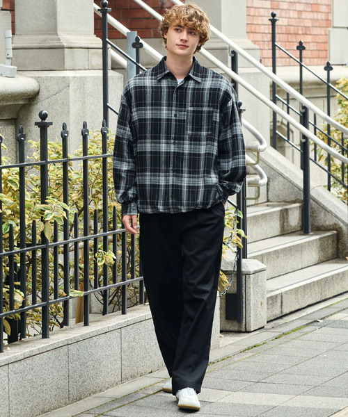 HECT(ヘクト)の「【HECT】Madras Check Box Fit Drawcord Shirt / マドラスチェック ボックスシルエット ドローコード ネルシャツ<保温>(シャツ/ブラウス・メンズ・ネイビー系/ブラウン系/ブラック系/ブルー系・L/M/S)」の13枚目の写真