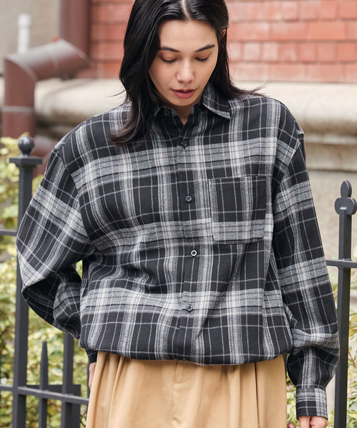 HECT(ヘクト)の「【HECT】Madras Check Box Fit Drawcord Shirt / マドラスチェック ボックスシルエット ドローコード ネルシャツ<保温>(シャツ/ブラウス・メンズ・ネイビー系/ブラウン系/ブラック系/ブルー系・L/M/S)」の15枚目の写真