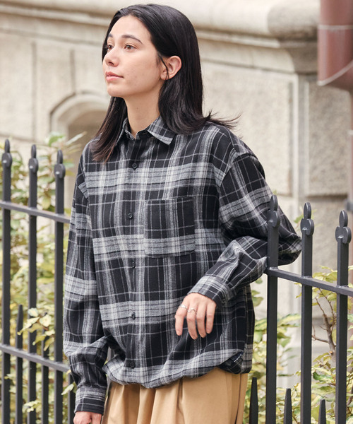 HECT(ヘクト)の「【HECT】Madras Check Box Fit Drawcord Shirt / マドラスチェック ボックスシルエット ドローコード ネルシャツ<保温>(シャツ/ブラウス・メンズ・ネイビー系/ブラウン系/ブラック系/ブルー系・L/M/S)」の16枚目の写真
