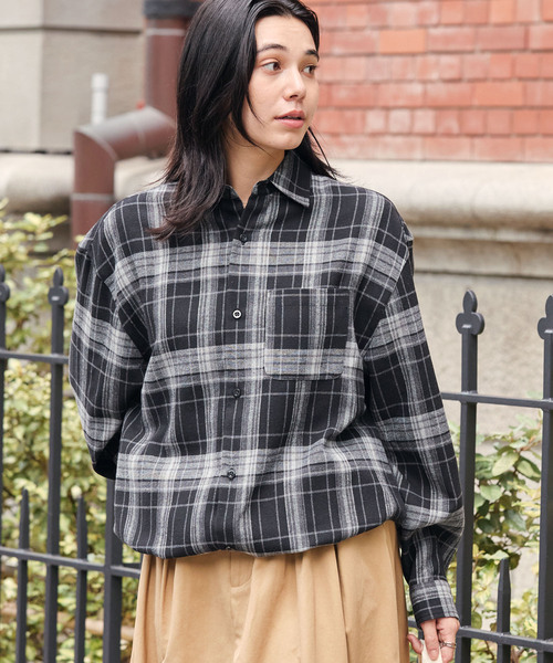 HECT(ヘクト)の「【HECT】Madras Check Box Fit Drawcord Shirt / マドラスチェック ボックスシルエット ドローコード ネルシャツ<保温>(シャツ/ブラウス・メンズ・ネイビー系/ブラウン系/ブラック系/ブルー系・L/M/S)」の17枚目の写真