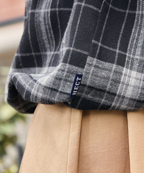 HECT(ヘクト)の「【HECT】Madras Check Box Fit Drawcord Shirt / マドラスチェック ボックスシルエット ドローコード ネルシャツ<保温>(シャツ/ブラウス・メンズ・ネイビー系/ブラウン系/ブラック系/ブルー系・L/M/S)」の21枚目の写真