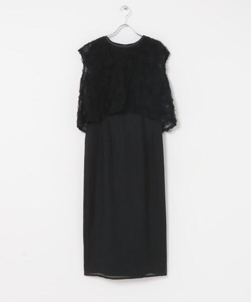 URBAN RESEARCH ROSSO WOMEN(アーバンリサーチ ロッソ)の「kaene フラッフィーフラワーコンビドレス(ワンピース・レディース・ライトブルー/ブラック/ピンク系その他・36)」の4枚目の写真