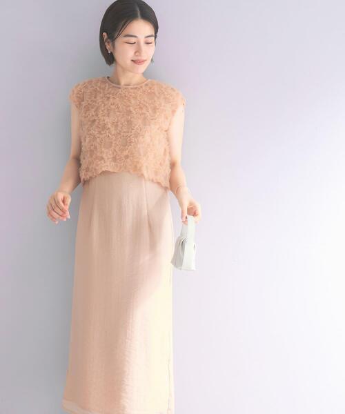 URBAN RESEARCH ROSSO WOMEN(アーバンリサーチ ロッソ)の「kaene フラッフィーフラワーコンビドレス(ワンピース・レディース・ライトブルー/ブラック/ピンク系その他・36)」の21枚目の写真