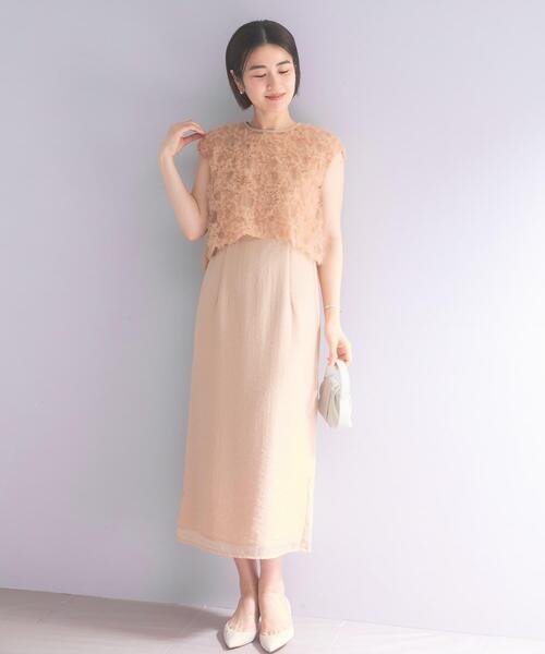 URBAN RESEARCH ROSSO WOMEN(アーバンリサーチ ロッソ)の「kaene フラッフィーフラワーコンビドレス(ワンピース・レディース・ライトブルー/ブラック/ピンク系その他・36)」の22枚目の写真