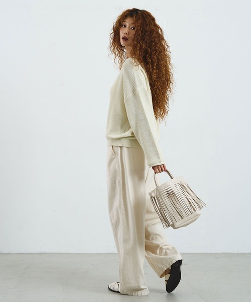 ROSE BUD(ローズバッド)の「MILLELA FIRENZE/FRINGE MINI TOTE(ショルダーバッグ・レディース・オフホワイト/ブラック・ONE SIZE)」の8枚目の写真