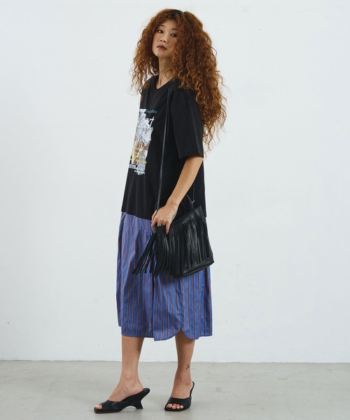 ROSE BUD(ローズバッド)の「MILLELA FIRENZE/FRINGE MINI TOTE(ショルダーバッグ・レディース・オフホワイト/ブラック・ONE SIZE)」の5枚目の写真