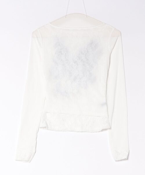 almo(アルモ)の「【Bls】 【ZL】【Bling Leads】シアーレースレイヤード ロンTEE(BL)(Tシャツ/カットソー・レディース・ホワイト・FREE)」の5枚目の写真