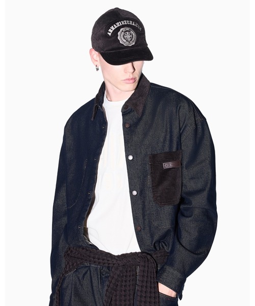 ARMANI EXCHANGE(アルマーニエクスチェンジ)の「【A|X アルマーニ エクスチェンジ】CO AXロゴ コーデュロイ キャップ(キャップ・メンズ・チャコールグレー・FREE)」の3枚目の写真