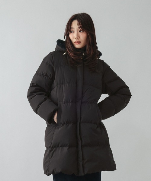 GLOBAL WORK(グローバルワーク)の「ウツクシルエット撥水ダウンコート/668360(ダウンジャケット/コート・レディース・ベージュ/ネイビー/ブラック・LARGE/MEDIUM)」の7枚目の写真