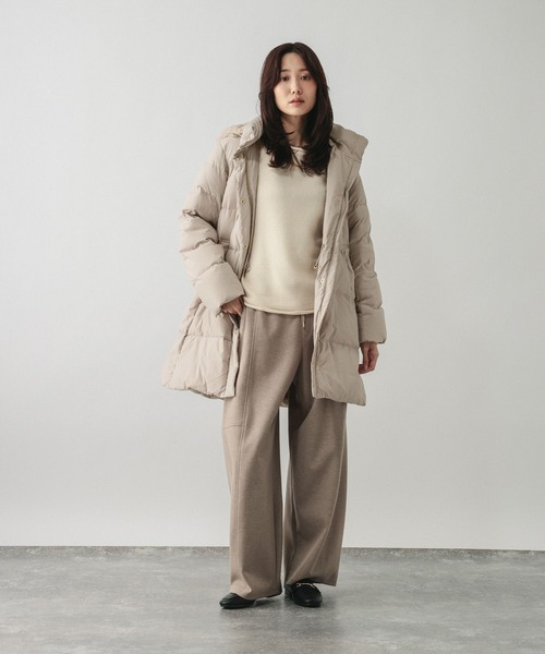 GLOBAL WORK(グローバルワーク)の「ウツクシルエット撥水ダウンコート/668360(ダウンジャケット/コート・レディース・ベージュ/ネイビー/ブラック・LARGE/MEDIUM)」の9枚目の写真