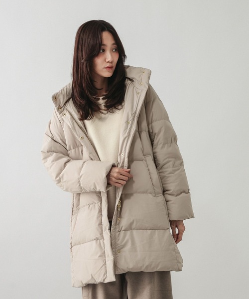 GLOBAL WORK(グローバルワーク)の「ウツクシルエット撥水ダウンコート/668360(ダウンジャケット/コート・レディース・ベージュ/ネイビー/ブラック・LARGE/MEDIUM)」の13枚目の写真