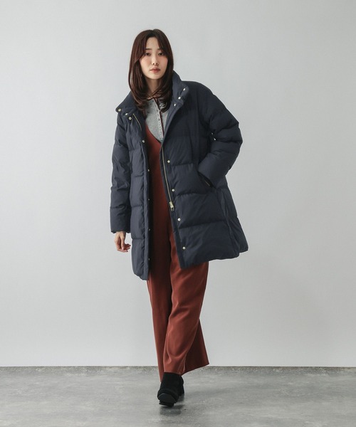 GLOBAL WORK(グローバルワーク)の「ウツクシルエット撥水ダウンコート/668360(ダウンジャケット/コート・レディース・ベージュ/ネイビー/ブラック・LARGE/MEDIUM)」の14枚目の写真