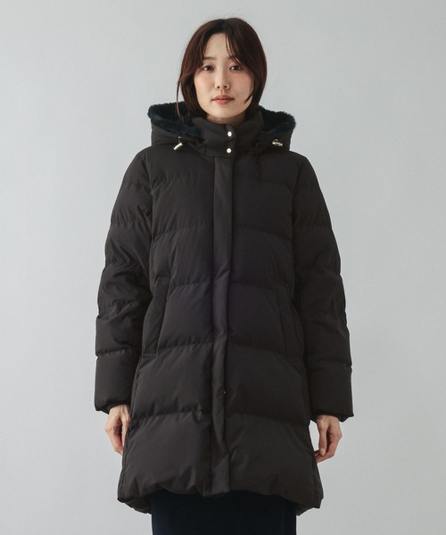 GLOBAL WORK(グローバルワーク)の「ウツクシルエット撥水ダウンコート/668360(ダウンジャケット/コート・レディース・ベージュ/ネイビー/ブラック・LARGE/MEDIUM)」の18枚目の写真