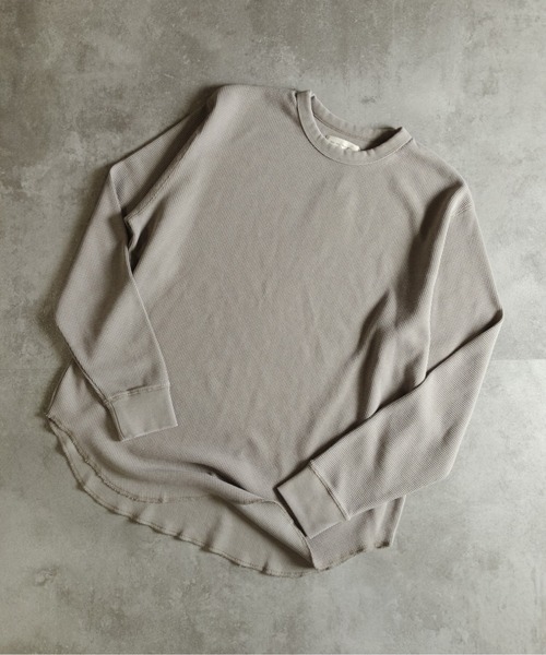many men many mind（メニーメンメニーマインド）の「MANYMENMANYMINDS / フェード加工ワッフルロングスリーブTEE（Tシャツ/カットソー・メンズ・ブラック/ブルー/グレー・X-LARGE/LARGE）」の2枚目の写真