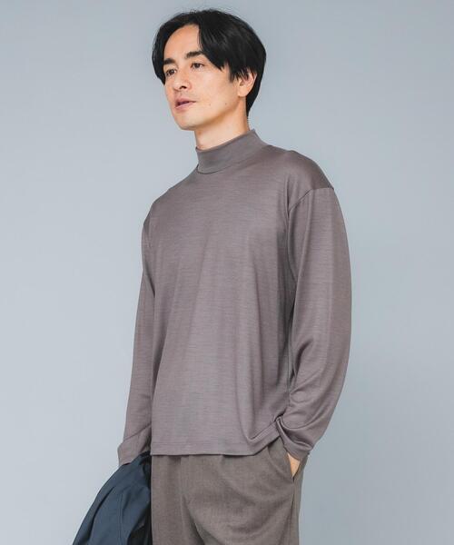 URBAN RESEARCH ROSSO MEN(アーバンリサーチロッソメン)の「『マシンウォッシャブル』ハイクオリティウールモックネックTシャツ(Tシャツ/カットソー・メンズ・ベージュ系その他/ブラック/ネイビー・MEDIUM/LARGE/X-LARGE)」の1枚目の写真