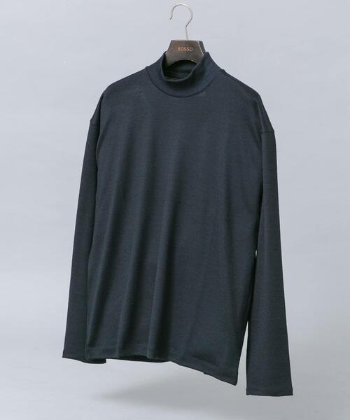 URBAN RESEARCH ROSSO MEN(アーバンリサーチロッソメン)の「『マシンウォッシャブル』ハイクオリティウールモックネックTシャツ(Tシャツ/カットソー・メンズ・ベージュ系その他/ブラック/ネイビー・MEDIUM/LARGE/X-LARGE)」の3枚目の写真