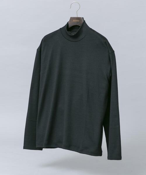 URBAN RESEARCH ROSSO MEN(アーバンリサーチロッソメン)の「『マシンウォッシャブル』ハイクオリティウールモックネックTシャツ(Tシャツ/カットソー・メンズ・ベージュ系その他/ブラック/ネイビー・MEDIUM/LARGE/X-LARGE)」の2枚目の写真
