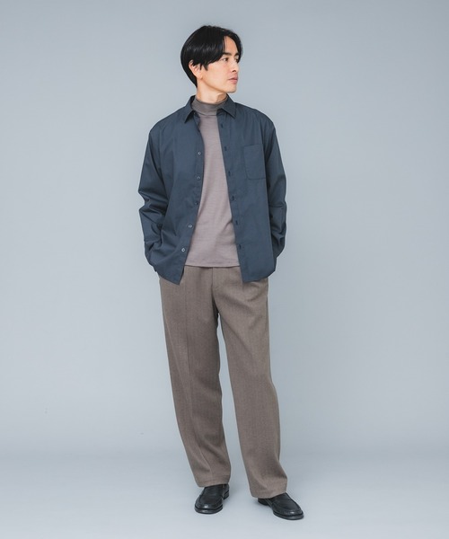 URBAN RESEARCH ROSSO MEN(アーバンリサーチロッソメン)の「『マシンウォッシャブル』ハイクオリティウールモックネックTシャツ(Tシャツ/カットソー・メンズ・ベージュ系その他/ブラック/ネイビー・MEDIUM/LARGE/X-LARGE)」の8枚目の写真