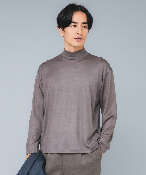URBAN RESEARCH ROSSO MEN(アーバンリサーチロッソメン)の「『マシンウォッシャブル』ハイクオリティウールモックネックTシャツ(Tシャツ/カットソー・メンズ・ベージュ系その他/ブラック/ネイビー・MEDIUM/LARGE/X-LARGE)」の4枚目の写真