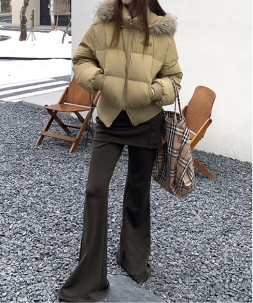 ＆soiree（アンドソワレ）の「サイドボタンスカートレイヤードフレアパンツ（その他パンツ・レディース・ブラック/グレー/ブラウン/カーキ・SMALL/MEDIUM/LARGE）」の10枚目の写真