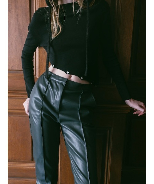 ILANIS(イラニス)の「Faux Leather Capri Pants(その他パンツ・レディース・グレー/ブラック・FREE)」の13枚目の写真