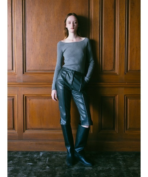 ILANIS(イラニス)の「Faux Leather Capri Pants(その他パンツ・レディース・グレー/ブラック・FREE)」の14枚目の写真