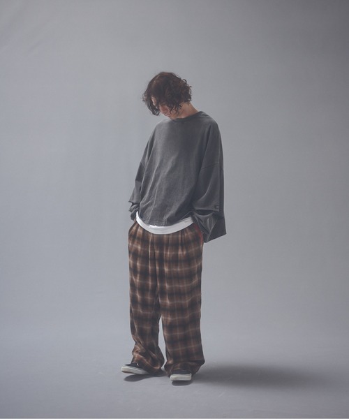 ADAM PATEK(アダムパテック)の「ADAMPATEK/brushed shade ombrecheck easytrouser/チェックパンツ(スラックス・メンズ・ブラウン/グリーン・1/2)」の21枚目の写真