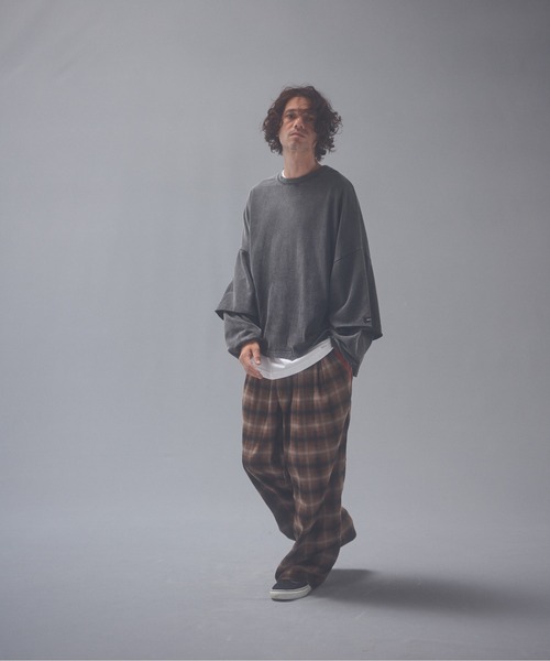 ADAM PATEK(アダムパテック)の「ADAMPATEK/brushed shade ombrecheck easytrouser/チェックパンツ(スラックス・メンズ・ブラウン/グリーン・1/2)」の22枚目の写真