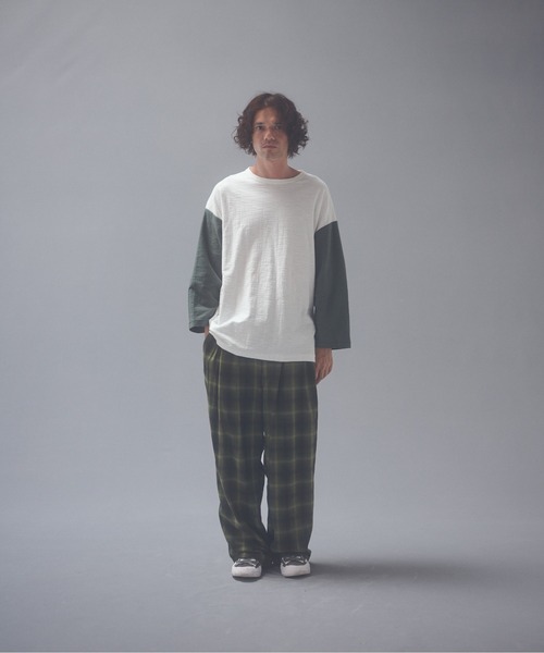 ADAM PATEK(アダムパテック)の「ADAMPATEK/brushed shade ombrecheck easytrouser/チェックパンツ(スラックス・メンズ・ブラウン/グリーン・1/2)」の17枚目の写真