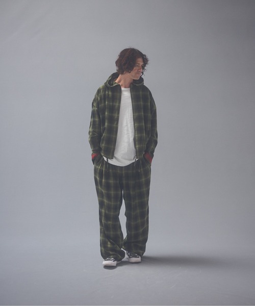 ADAM PATEK(アダムパテック)の「ADAMPATEK/brushed shade ombrecheck easytrouser/チェックパンツ(スラックス・メンズ・ブラウン/グリーン・1/2)」の19枚目の写真