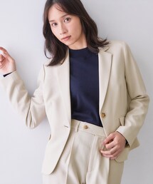 【セットアップ可】ストレッチツイルテーラードジャケット《防シワ／洗濯機OK》