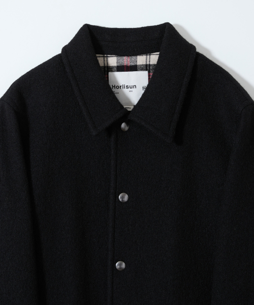 HORLISUN（ホーリーサン）の「IDAHO スナップボタン ウール ハーフコート ブラック（ダッフルコート・メンズ・その他・LARGE/SMALL/MEDIUM）」の3枚目の写真