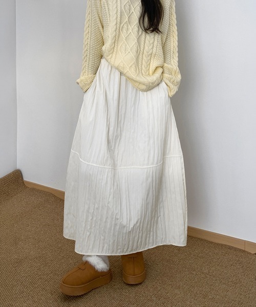 Miniministore(ミニミニストア)の「秋冬スカート フレアスカート レディース(スカート・レディース・キャメル/アイボリー/ブラウン/ブラック・FREE)」の2枚目の写真
