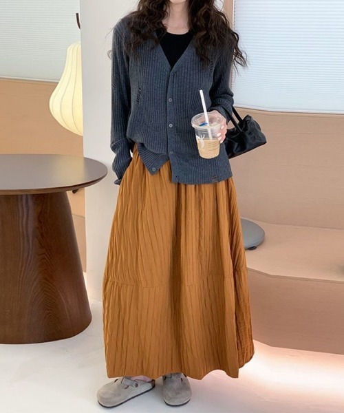 Miniministore(ミニミニストア)の「秋冬スカート フレアスカート レディース(スカート・レディース・キャメル/アイボリー/ブラウン/ブラック・FREE)」の19枚目の写真