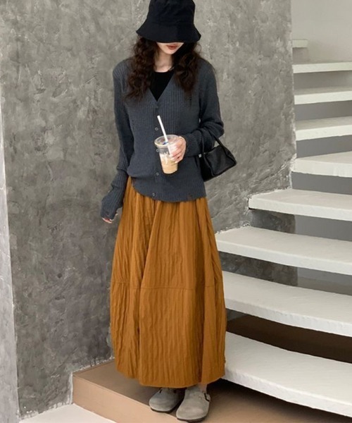 Miniministore(ミニミニストア)の「秋冬スカート フレアスカート レディース(スカート・レディース・キャメル/アイボリー/ブラウン/ブラック・FREE)」の15枚目の写真
