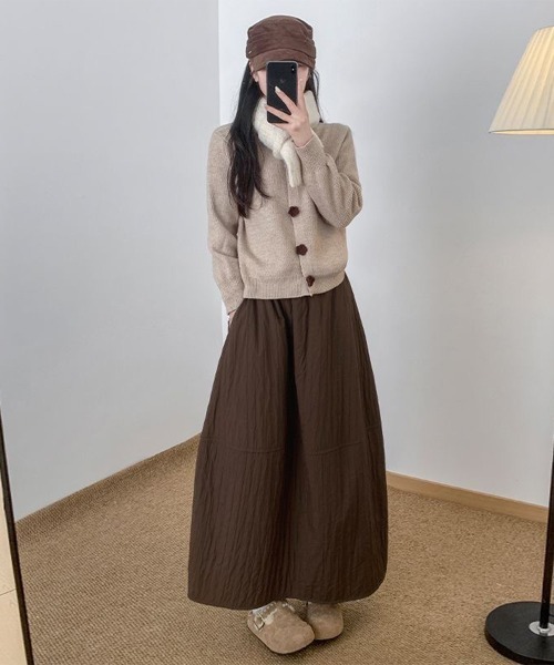 Miniministore(ミニミニストア)の「秋冬スカート フレアスカート レディース(スカート・レディース・キャメル/アイボリー/ブラウン/ブラック・FREE)」の10枚目の写真