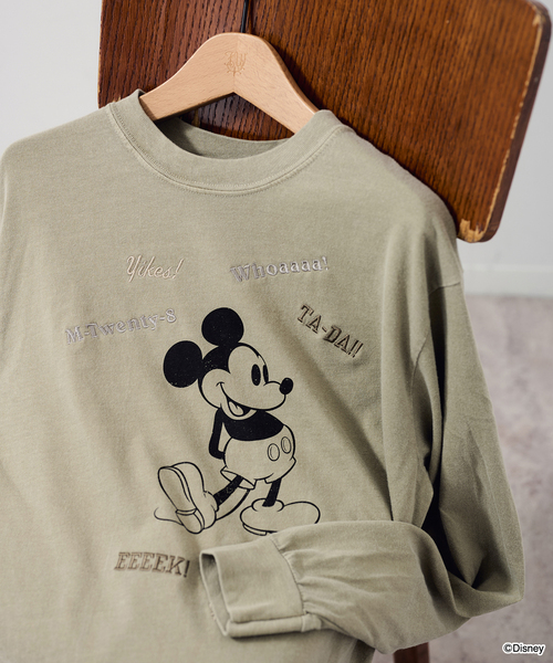 FRAMeWORK（フレームワーク）の「WIFFLE 別注［Mickey Mouse］embroidery ロンT（Tシャツ/カットソー・レディース・ホワイト/スミクロ/ベージュ・FREE）」の3枚目の写真