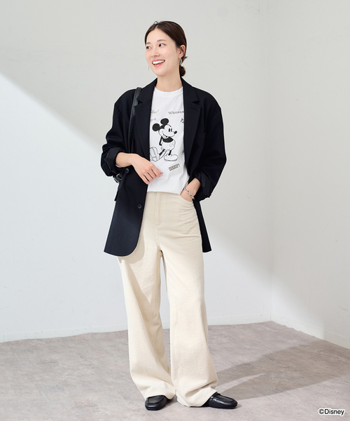 FRAMeWORK（フレームワーク）の「WIFFLE 別注［Mickey Mouse］embroidery ロンT（Tシャツ/カットソー・レディース・ホワイト/スミクロ/ベージュ・FREE）」の18枚目の写真