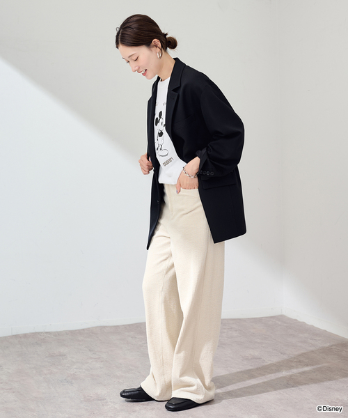 FRAMeWORK（フレームワーク）の「WIFFLE 別注［Mickey Mouse］embroidery ロンT（Tシャツ/カットソー・レディース・ホワイト/スミクロ/ベージュ・FREE）」の19枚目の写真