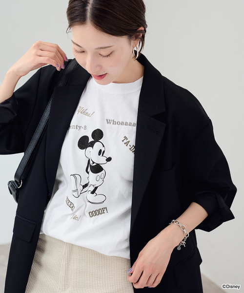 FRAMeWORK（フレームワーク）の「WIFFLE 別注［Mickey Mouse］embroidery ロンT（Tシャツ/カットソー・レディース・ホワイト/スミクロ/ベージュ・FREE）」の20枚目の写真