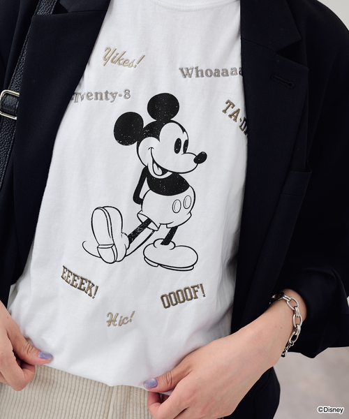 FRAMeWORK（フレームワーク）の「WIFFLE 別注［Mickey Mouse］embroidery ロンT（Tシャツ/カットソー・レディース・ホワイト/スミクロ/ベージュ・FREE）」の21枚目の写真