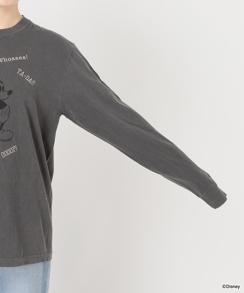 FRAMeWORK（フレームワーク）の「WIFFLE 別注［Mickey Mouse］embroidery ロンT（Tシャツ/カットソー・レディース・ホワイト/スミクロ/ベージュ・FREE）」の6枚目の写真