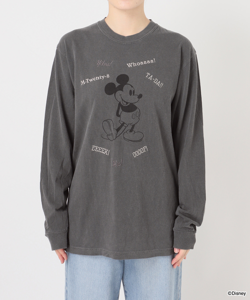FRAMeWORK（フレームワーク）の「WIFFLE 別注［Mickey Mouse］embroidery ロンT（Tシャツ/カットソー・レディース・ホワイト/スミクロ/ベージュ・FREE）」の9枚目の写真
