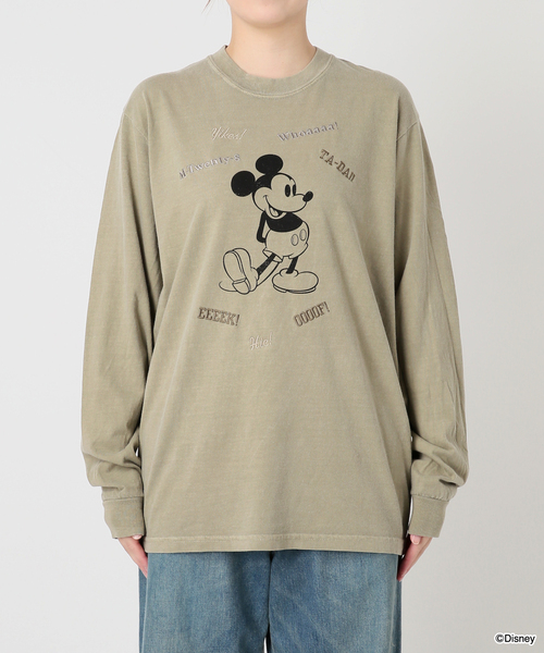 FRAMeWORK（フレームワーク）の「WIFFLE 別注［Mickey Mouse］embroidery ロンT（Tシャツ/カットソー・レディース・ホワイト/スミクロ/ベージュ・FREE）」の15枚目の写真