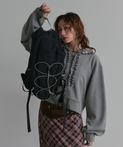 ad thie(アドティエ)の「クロスコード ナイロン バックパック(バックパック/リュック・レディース・カーキ/ネイビー/ブラック/ブラウン・FREE)」の9枚目の写真